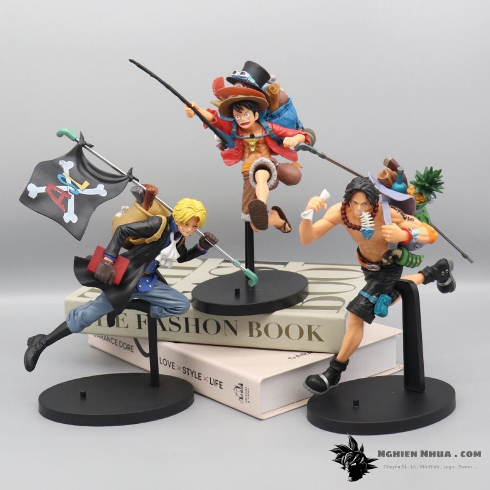 Mô Hình One Piece Sabo Ace Luffy trong bộ 3 anh em - Cao 20cm - Nặng 250 gram - No box