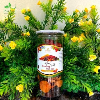 Mix trái cây sấy dẻo, trái cây sấy không tẩm đường hộp 500gr