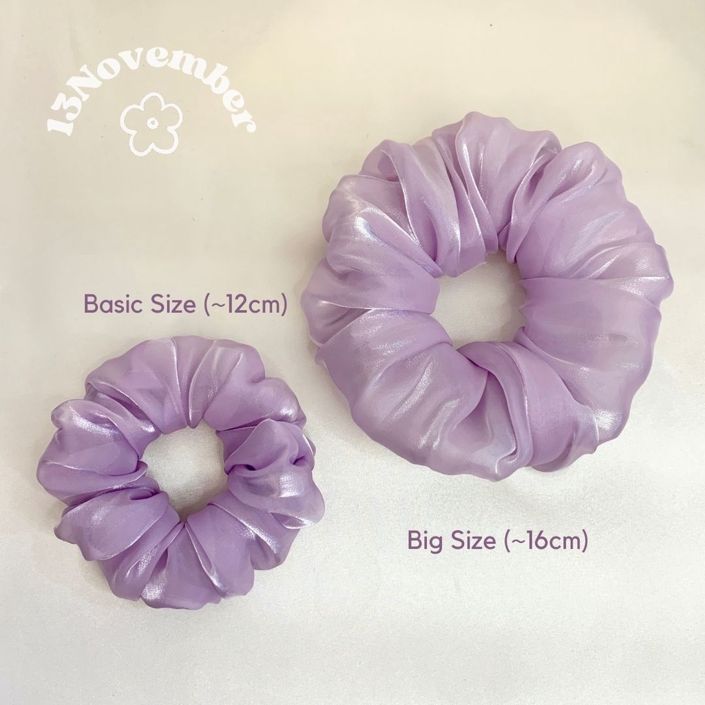 Cột Tóc Vải Scrunchies Organza Cao Cấp Pastel Dễ Thương Size To Lớn Ánh Dạ Trơn Bóng Hàn Quốc Hot Trend