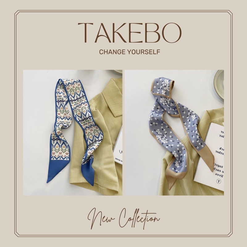 Khăn cột tóc turban kết hợp quàng cổ quấn túi xách màu sắc tươi tắn dễ thương thanh lịch dành cho bạn nữ