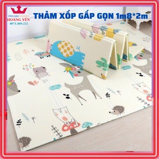 Thảm xốp gấp gọn xpe 2 mặt cho bé tập bò chống ngã chống thấm, Chiếu Ngủ Văn Phòng