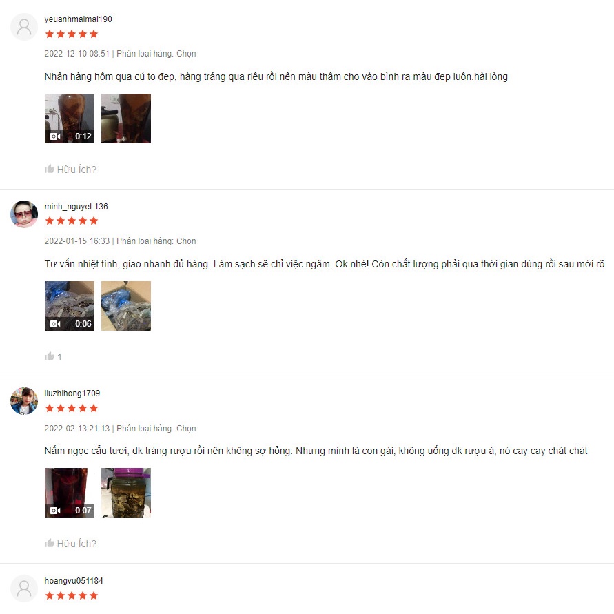 1Kg Nấm Ngọc Cẩu, Đồ Ngâm Rượu hàng loại 1 tươi đẹp