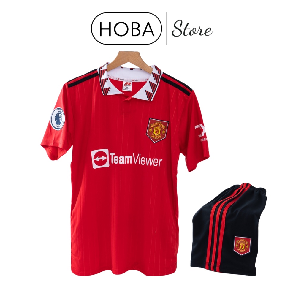 Bộ quần áo bóng đá đồ đá banh đồ bóng đá CLB MU Manchester United đỏ cổ bẻ