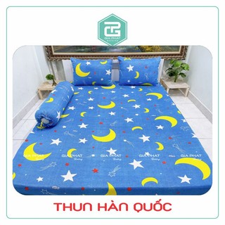 Bộ Ga Giường Thun Lạnh Hàn Quốc 4 Món ( 1 ga bọc + 2 vỏ gối nằm + 1 vỏ gối ôm )