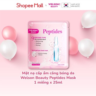 (Gift) Mặt nạ Peptides Welson Beauty dưỡng ẩm căng bóng da 1 miếng x 25ml