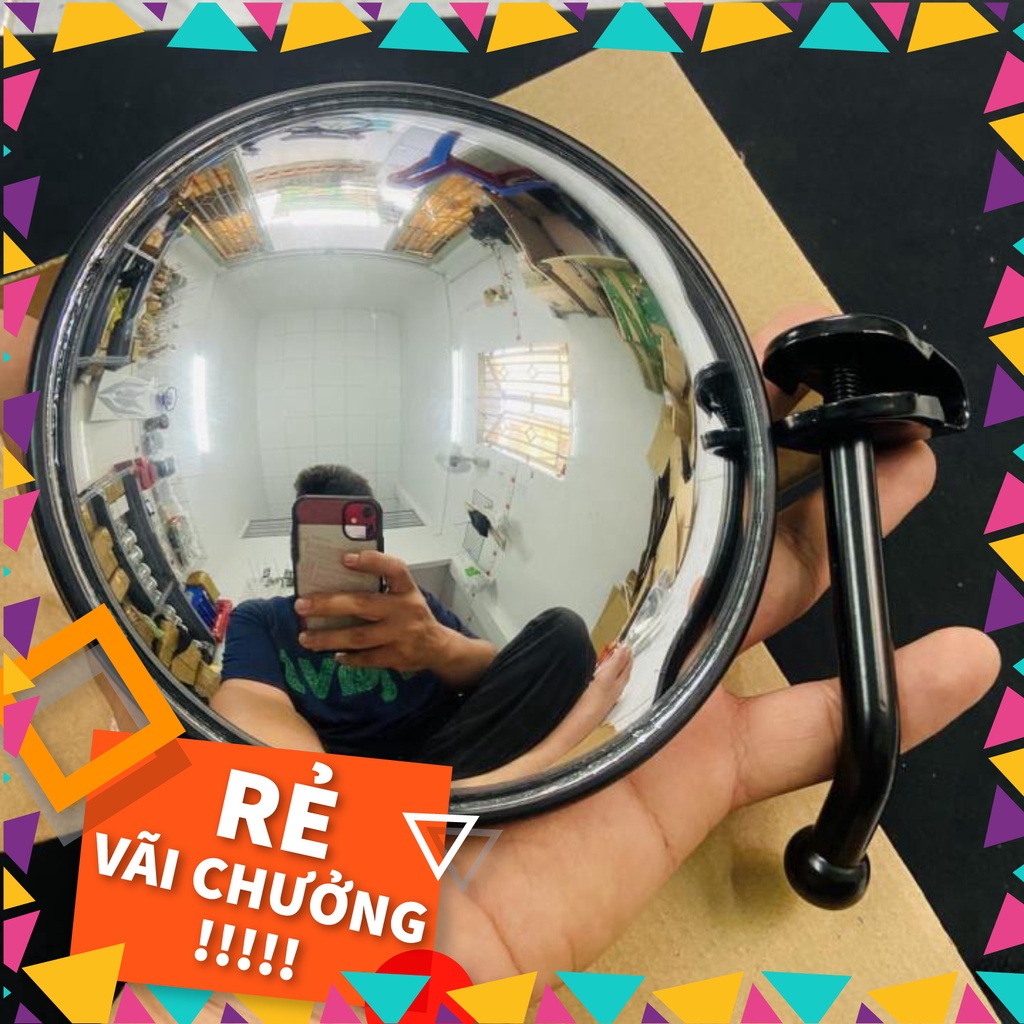 Gương chiếu hậu, kính chiếu hậu kiểu lòi ô tô siêu to khổng lồ chân gương 8ly tặng kèm ốc chuyển 10ly