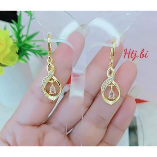 bông tai nữ mạ vàng đính đá htj