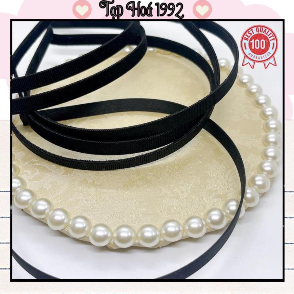 Bờm bọc vài đen cao cấp, xược/cài gọng dẻo phụ kiện tóc hanmade, xương bờm trơn, xương bờm bọc vải