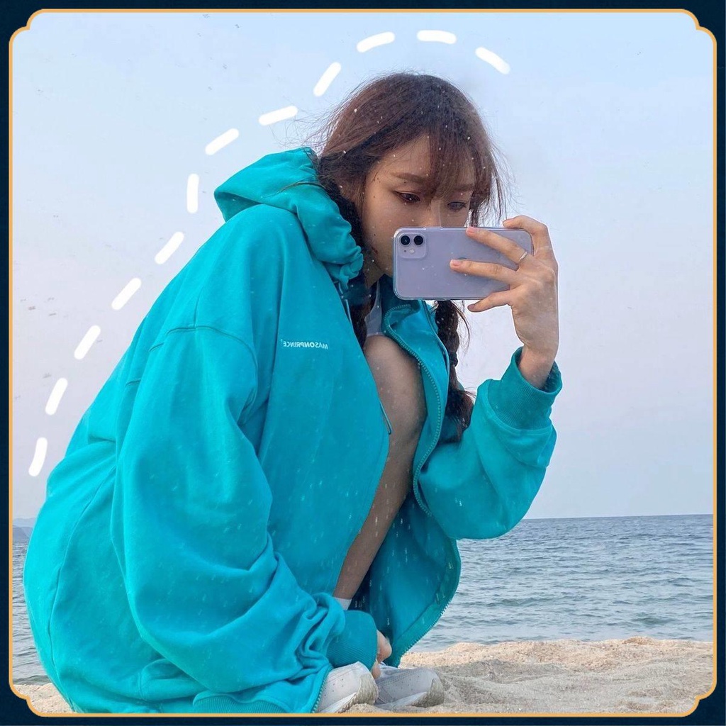 Áo Khoác Cardigan Mỏng Chống Nắng Dáng Rộng Tay Dài Có Khóa Kéo Màu Xanh Dương Phong Cách Hàn Quốc Thời Trang Mùa Thu Cho