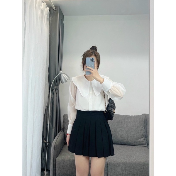 áo sơ mi voan cổ sen