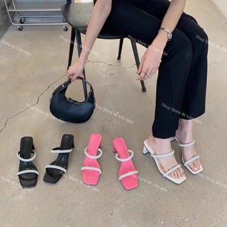 Guốc xỏ đế vuông 7cm