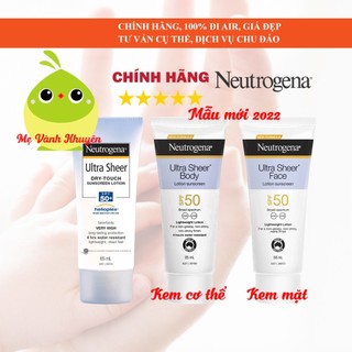 Kem chống nắng Neutrogena Ultra Sheer Dry-Touch SPF 50/50+/100+, Mỹ (88ml)