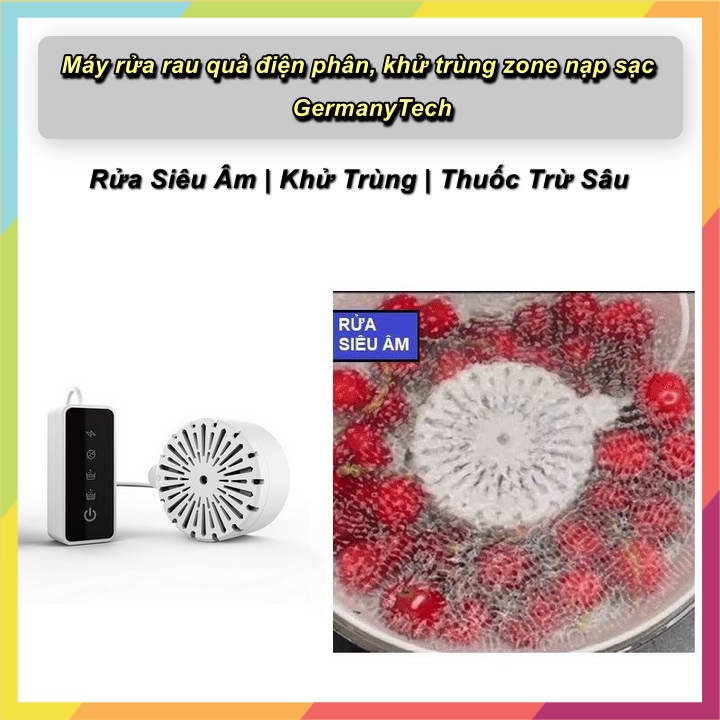 Máy rửa rau quả điện phân, khử trùng zone nạp sạc GermanyTech - TThome79