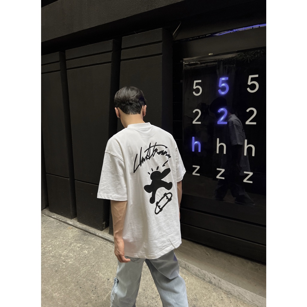 ÁO THUN Skateman trắng CHUOTTRANG