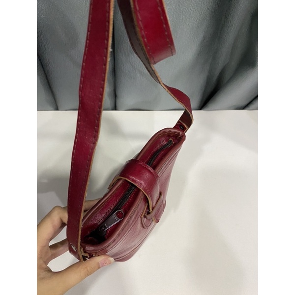 Túi si nhập Nhật dáng cái xô mini làm từ da mộc thật 100%