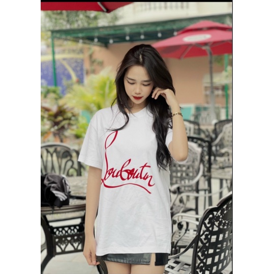 Áo thun Unisex form rộng chữ Lou đỏ 2023