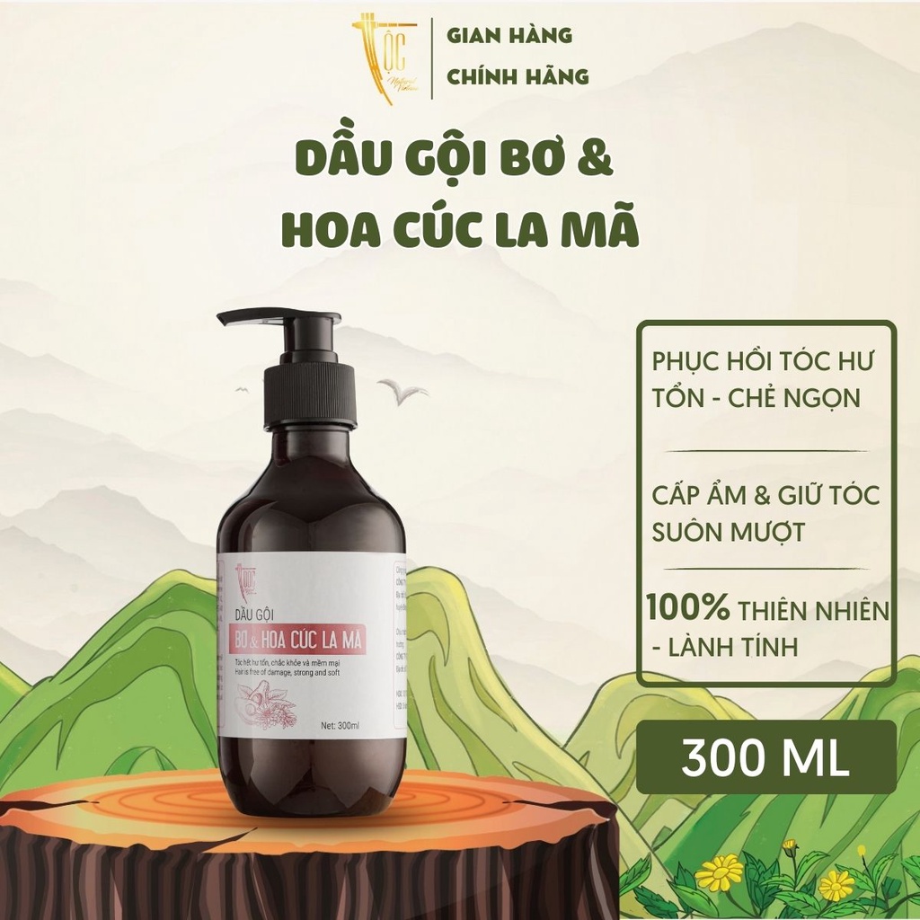 Combo chăm sóc toàn diện TỘC Natural Dầu gội, Dầu xả Bơ & Hoa cúc La Mã 300ml & Sữa tắm Mướp đắng tràm trà 300ml