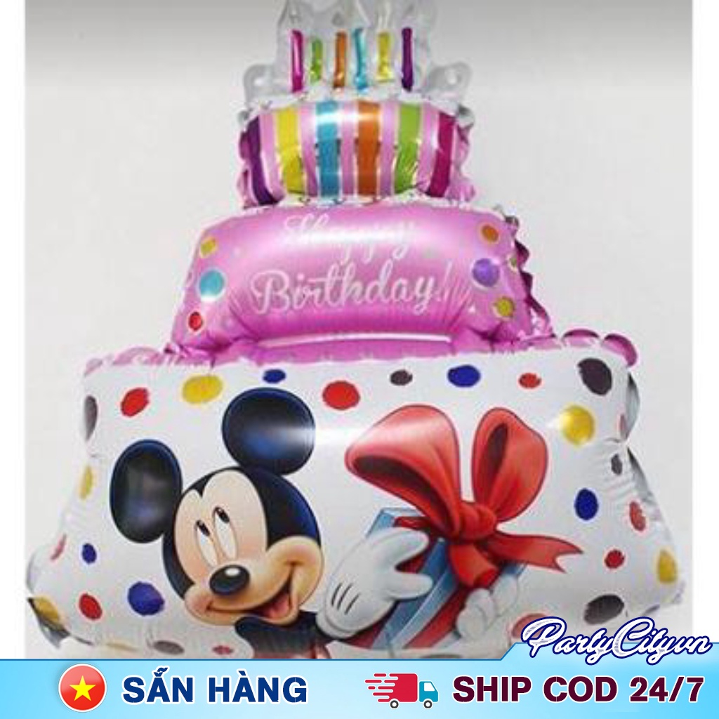 Bóng hình chiếc bánh kem sinh nhật, bánh gato trang trí sinh nhật, thôi nôi xinh xắn