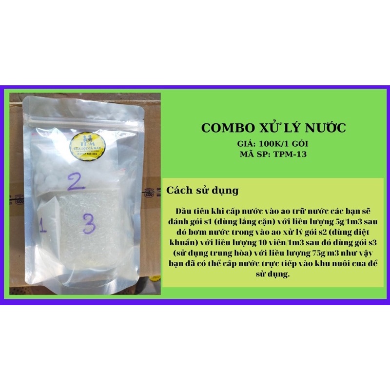 combo xử lí nước nuôi cua tôm cá biển ras