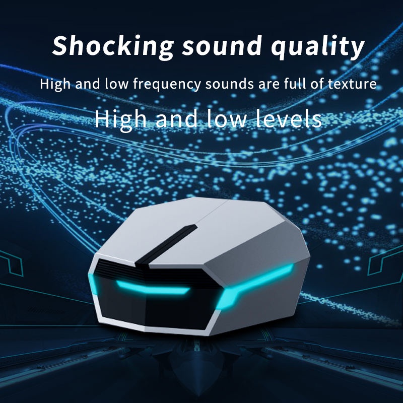 Tai Nghe Bluetooth Chơi Game GS6 HOLOCOM - Thiết Kế Cửa Siêu Xe - Âm Thanh Nổi Chống Ồn Chống Nước - Độ Trễ Thấp