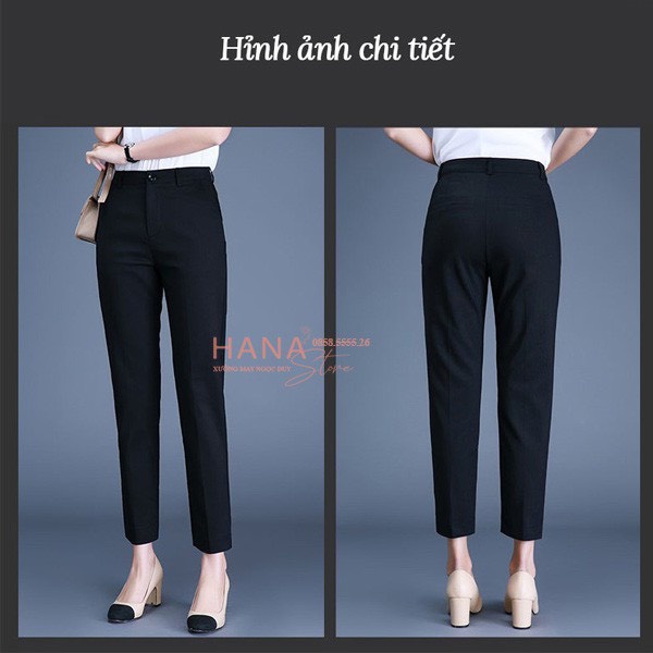 Quần tây nữ lưng cạp cao âu công sở đẹp màu đen đồ đi học form chuẩn tôn dáng - mã 333B