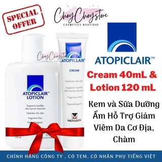 [TEM CTY] ATOPICLAIR cream 40ml - ATOPICLAIR lotion 120ml - Kem / Sữa Dưỡng Hỗ Trợ cho Da Chàm, VIêm Cơ Địa