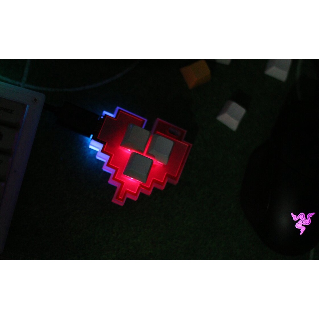 Bàn Phím Cơ custom macro Mica Trái Tim YELLOW switch có thê hotswap