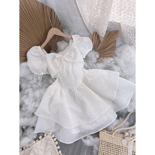 Đầm bigsize cổ vuông tay phồng hai tầng duyên dáng ( Thời trang Vicky G - Anitagreen ) HN0323