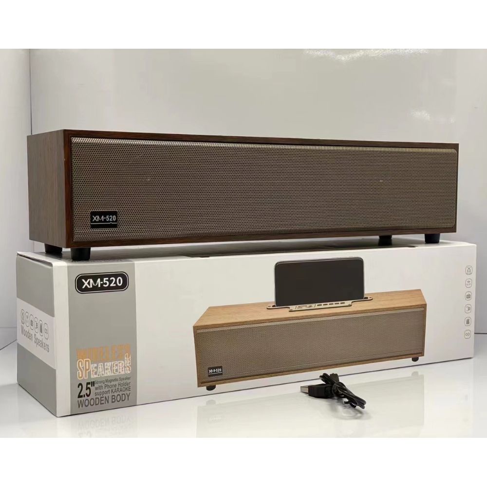 Loa Bluetooth Vân Gỗ XM-520 20W. Loa XM 520 Âm Thanh Cực Hay  Bass Siêu Trầm Siêu Ấm