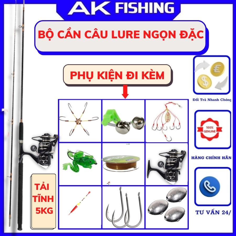 Combo bộ cần câu Shimano 2 khúc đặc máy Deukio AC kèm phụ kiện