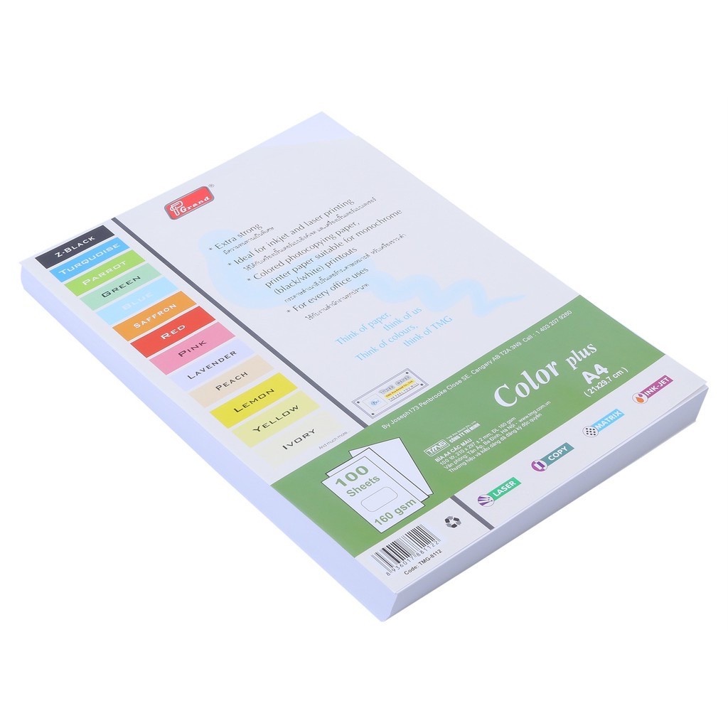 Bìa Màu trắng A4 ĐL160gsm