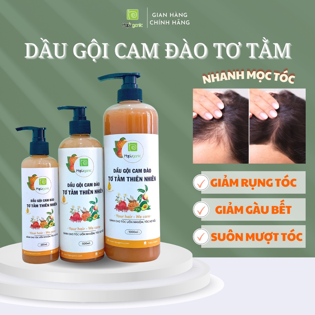 Dầu Gội Cam Đào Tơ Tằm Thiên Nhiên Mềm Mượt Gấp 5 Lần HaPuganic | BigBuy360 - bigbuy360.vn