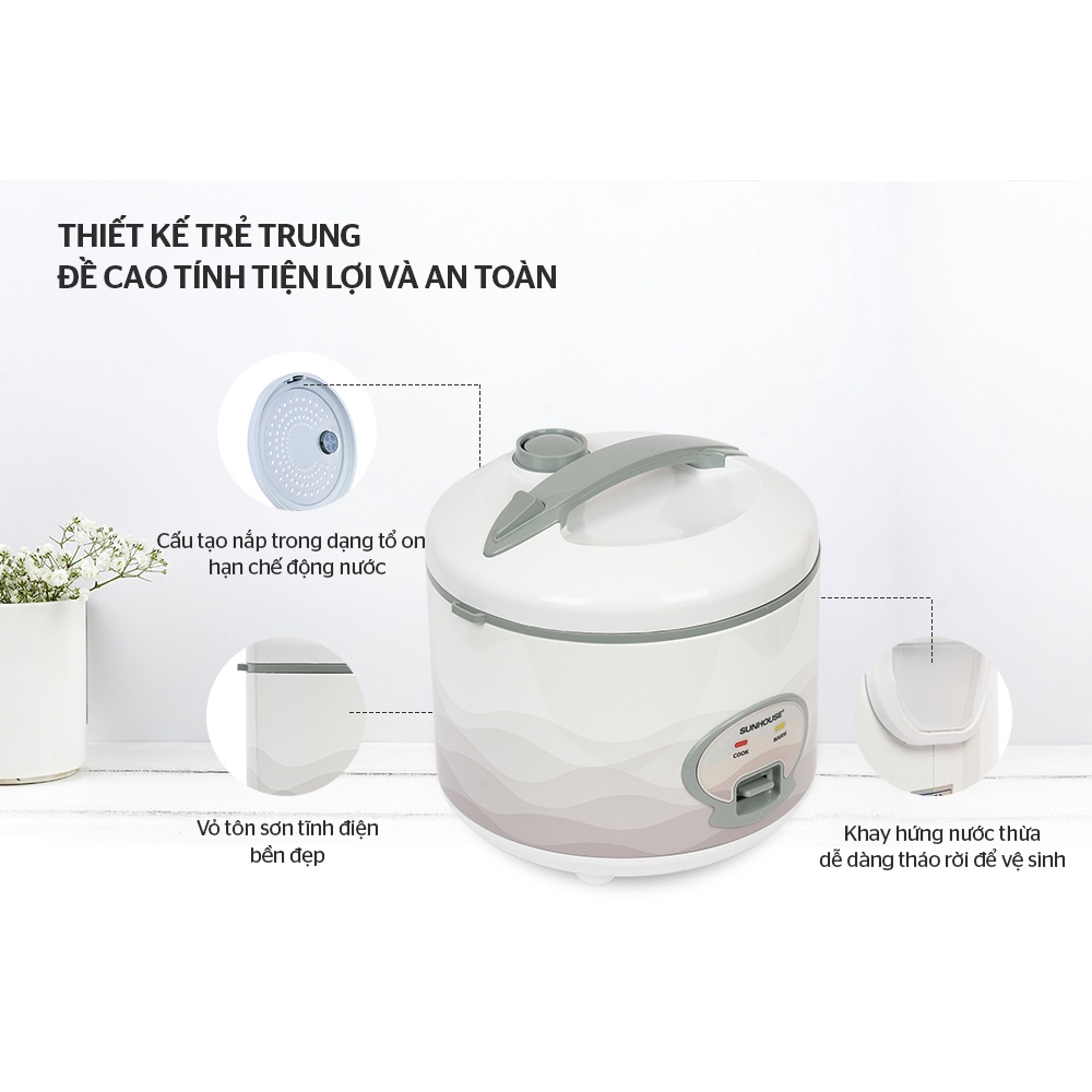 Nồi cơm điện 1.8 lít Chính Hãng Sunhouse SHD8602