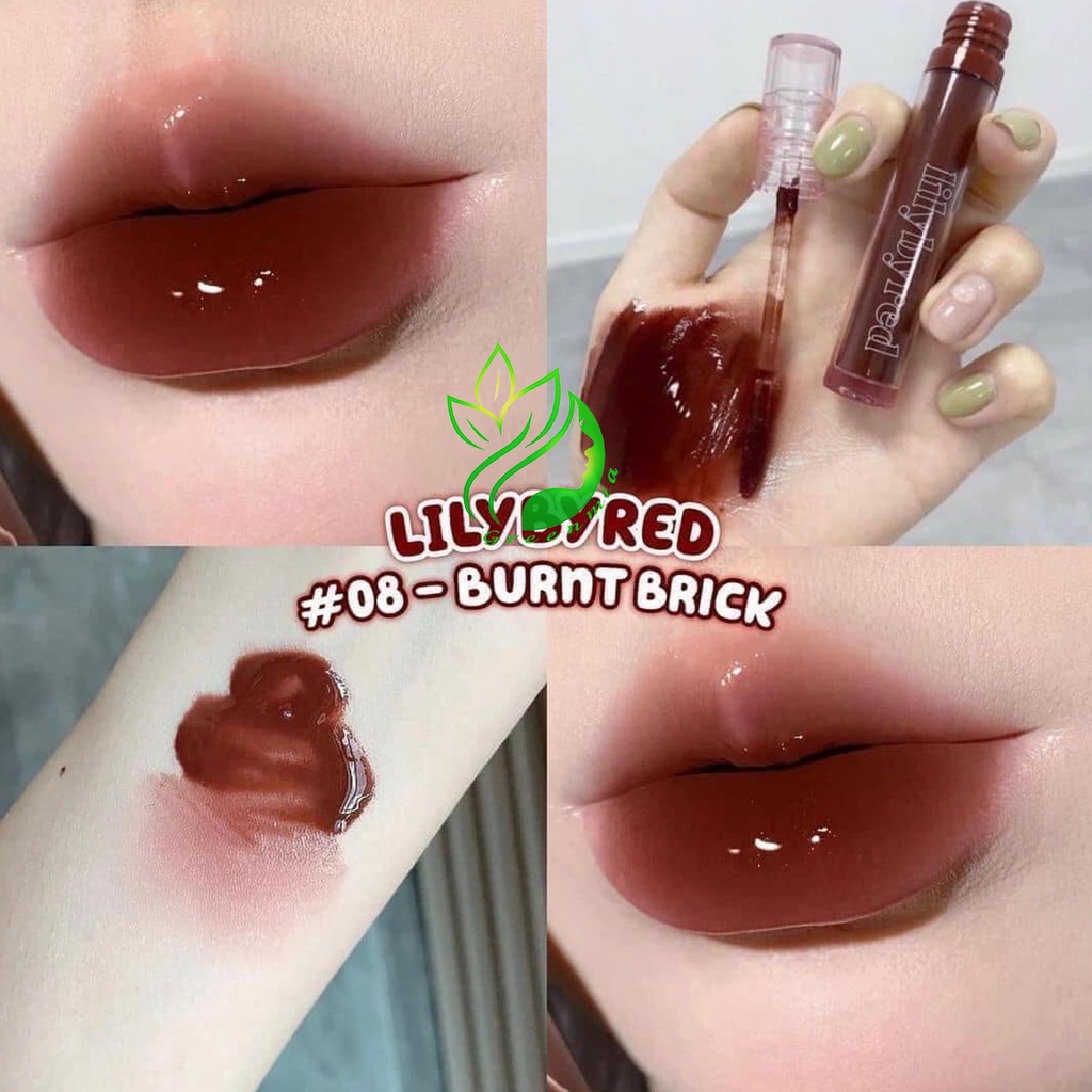 Son Tint Bóng Lilybyred Glassy Layer Fixing Tint Màu 08 Burnt Brick Đỏ Nâu Gạch CHÍNH HÃNG
