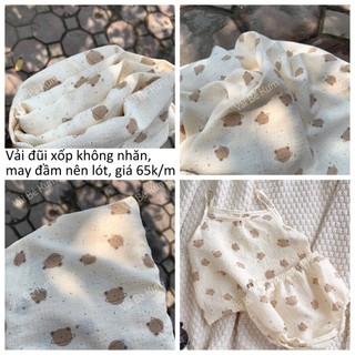 Vải Đũi Xốp Thái Hoa Nhí May quần áo, đồ bộ, váy, đầm, đồ Cho Bé không nhăn vaibekum Vải bé Kưm SKU029