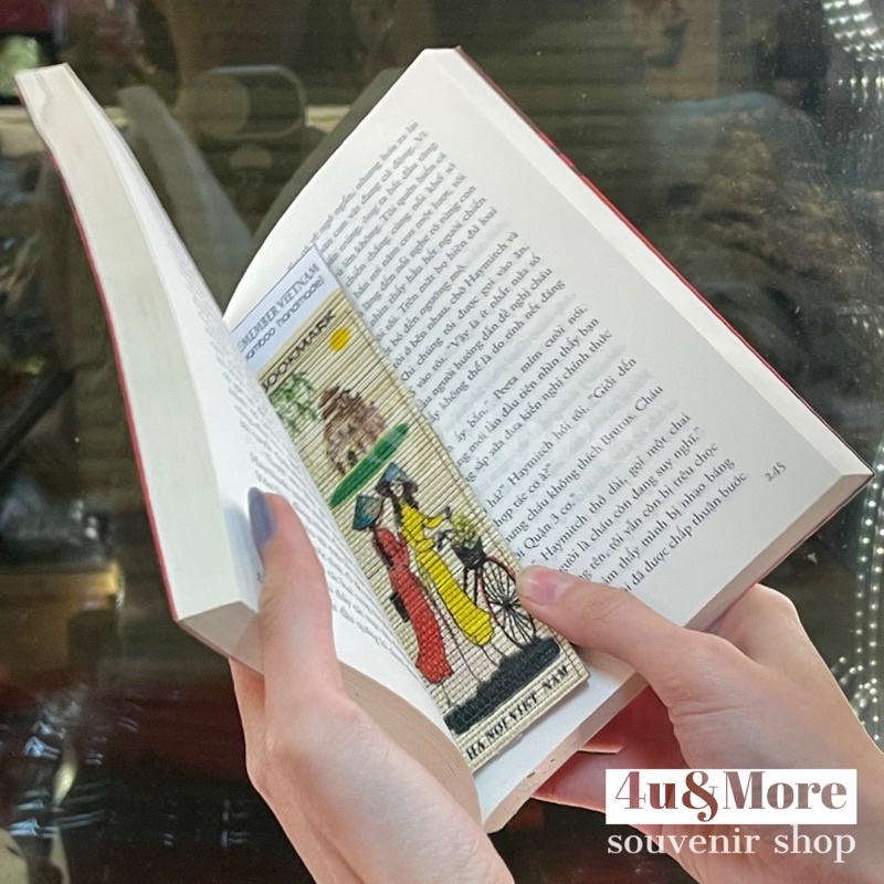 Kẹp sách mành tre phong cảnh Việt Nam