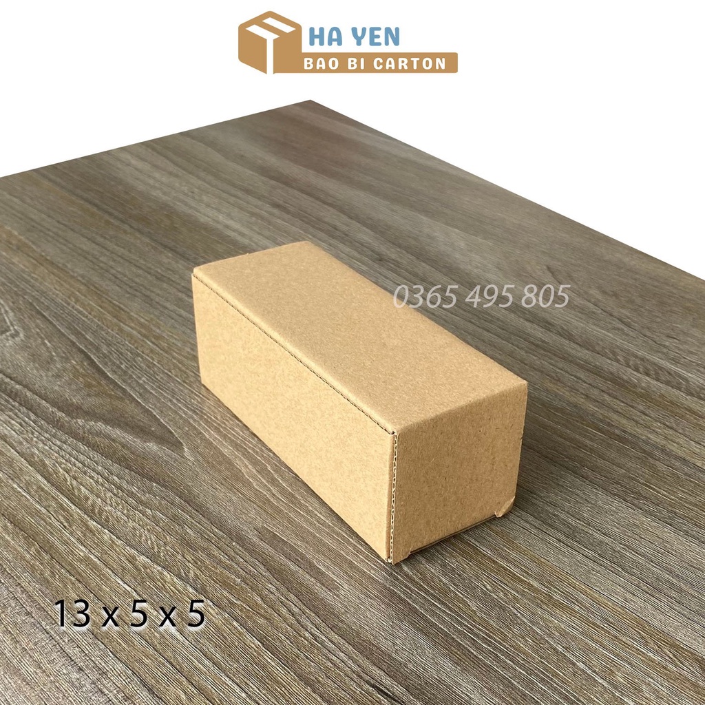 5 x 5 x 13 cm - Combo 100 Hộp carton đóng hàng nắp gài 13x5x5 cm