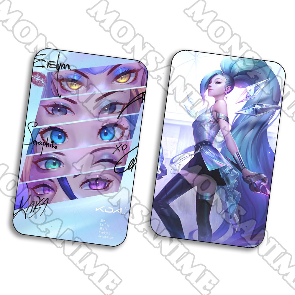Ảnh card bo góc in hình Liên minh huyền thoại K/DA More thẻ bo viền 5*8cm anime chibi sưu tầm