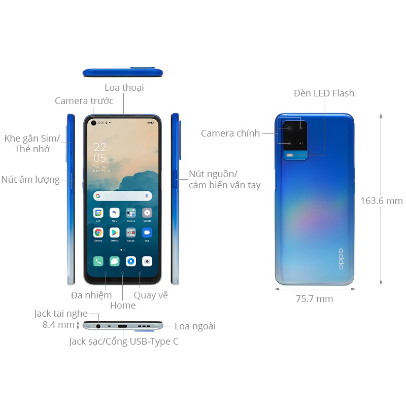 Điện thoại OPPO A54  - Hàng Chính Hãng