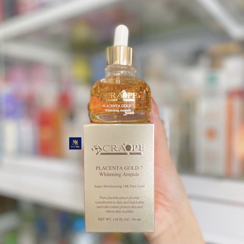 Serum Craope Placenta Gold 7 Tinh Chất Vàng Và Nhau Thai Cừu Chống Lão Hoá Trắng Da 30ML