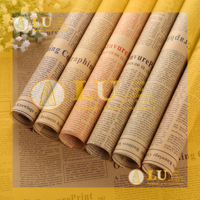 Combo Giấy báo in chữ gói hoa,bọc vở,bọc quà, kraft vintage Decor, phông nền chụp ảnh sản phẩm | LU