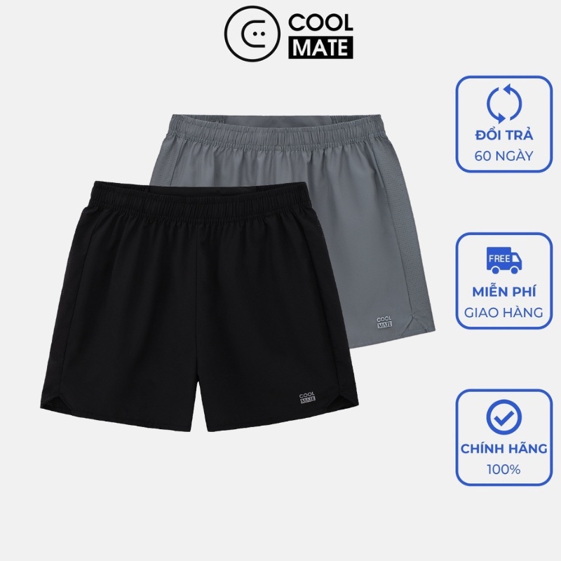 Combo 2 Quần short 5" chạy bộ Power Coolmate (túi sau có khóa) - thương hiệu Coolmate