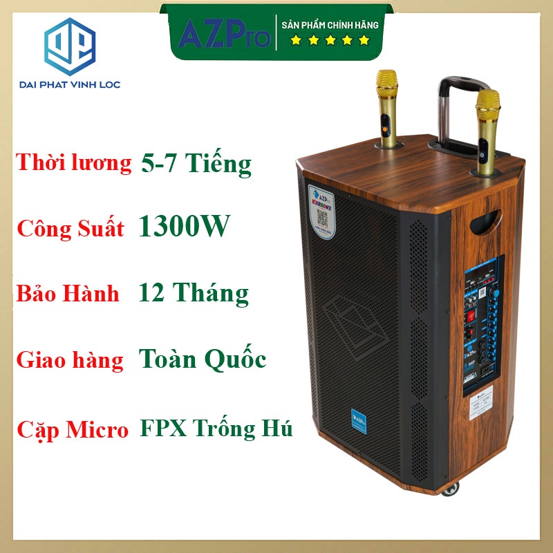 Loa Kéo Karaoke Công Suất Lớn 600W| Loa Kéo Giá Rẻ Azpro AZ-2506 Bas40 (3 ĐT)| Loa Kéo Bluetooth Đọc Usb USB/IF/FM/AUX