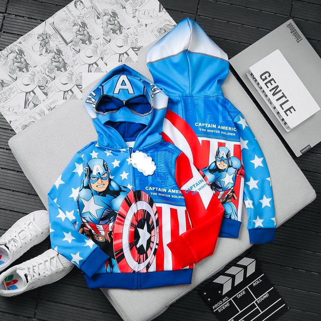 Áo khoác siêu nhân bé trai đội trưởng Mỹ MS100285