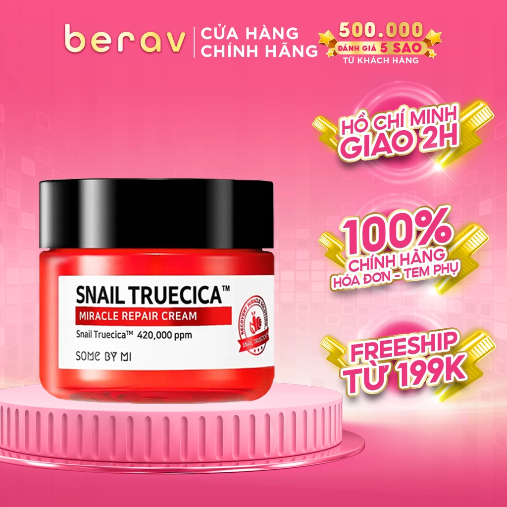 Kem Dưỡng Ốc Sên Phục Hồi Da Some By Mi SNAIL TRUECICA MIRACLE Repair Cream 60g