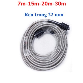 Dây xịt rửa cao áp cho máy rửa xe mini gia đình tặng nối ren 22mm