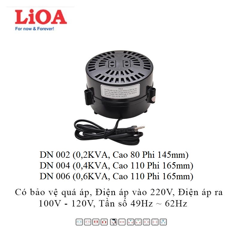 Biến Áp Đổi Nguồn Hạ Áp LIOA - Biến Áp Đổi Nguồn LiOA 200/400/600VA ( Điện Vào 220V- Điện Ra 100/120V)