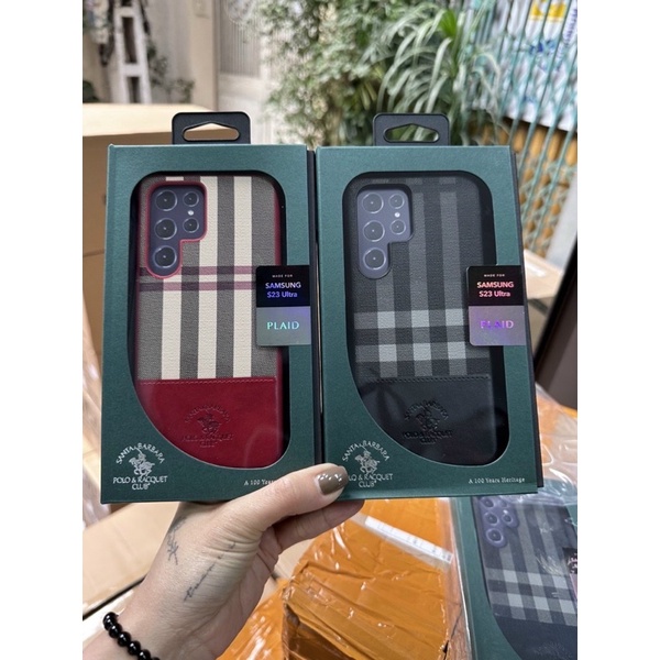 Ốp lưng da POLO cho Samsung Galaxy S23 Ultra viền dẻo chống sốc siêu sang