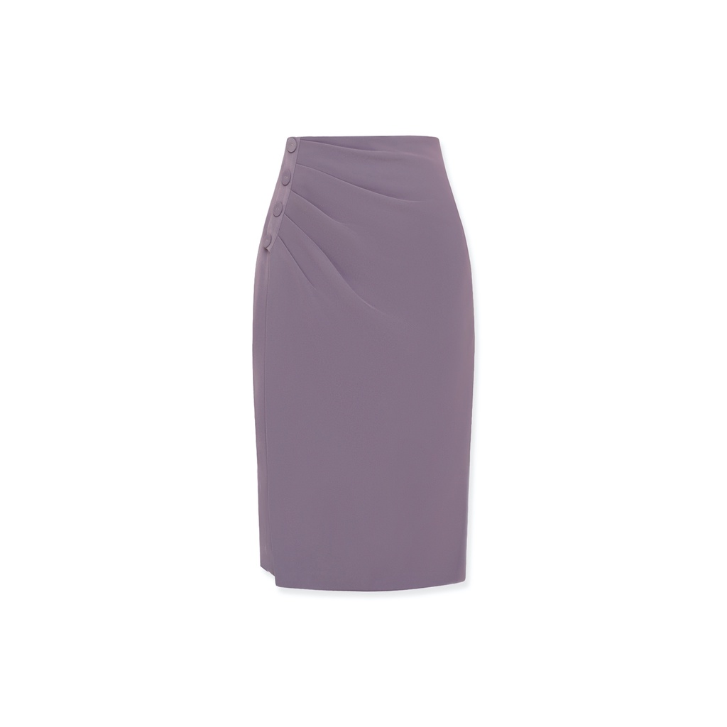 Chân Váy Thời Trang Ôm Xếp Ly Vạt Lệch Cúc Bọc By LEMIA Design - 22Z093