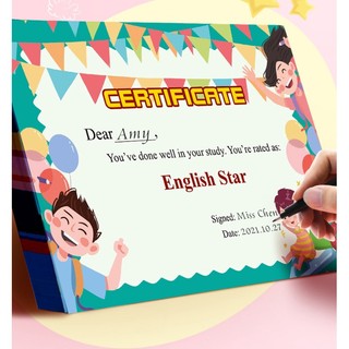 Giấy khen A4 English Star